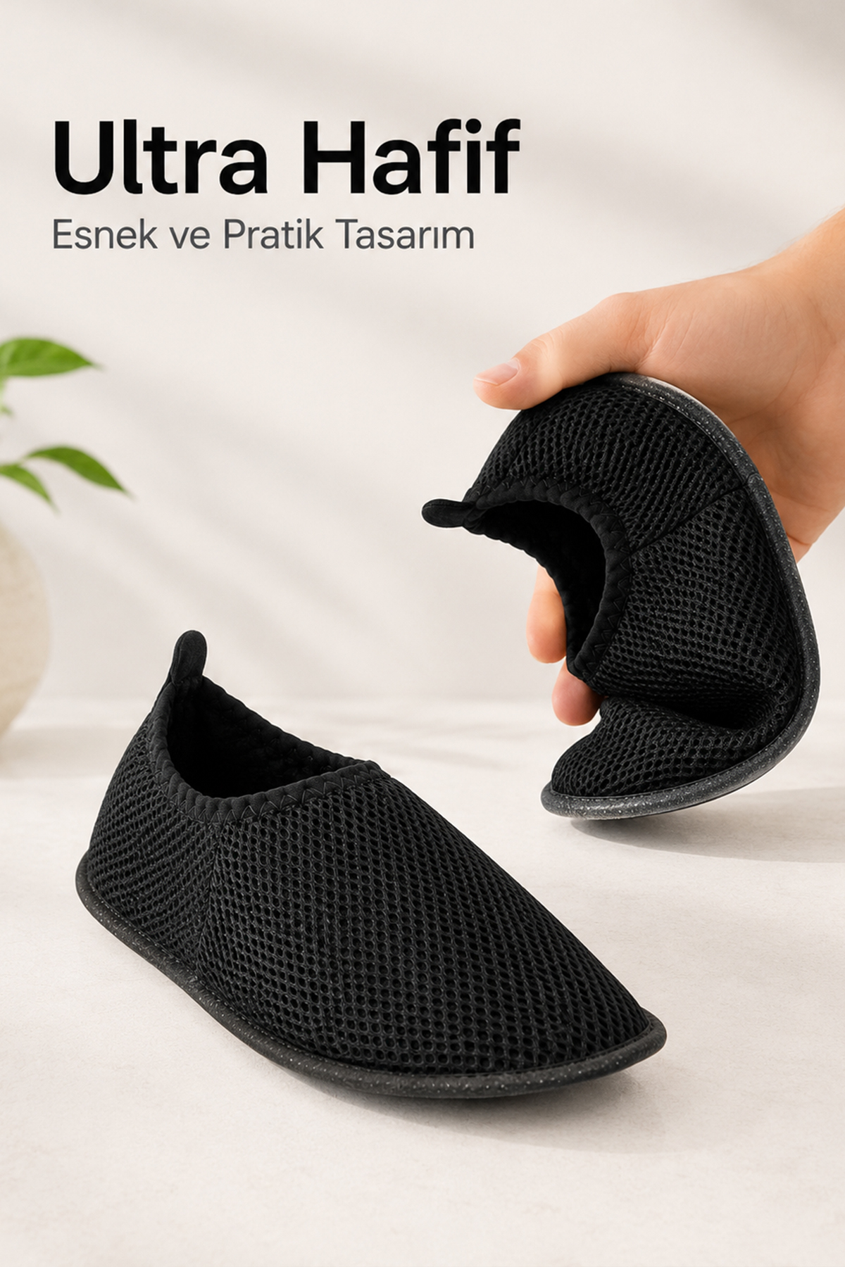 ihvan online Fileli Nefes Alabilen Hac Umre Tavaf Patiği Siyah görsel 6