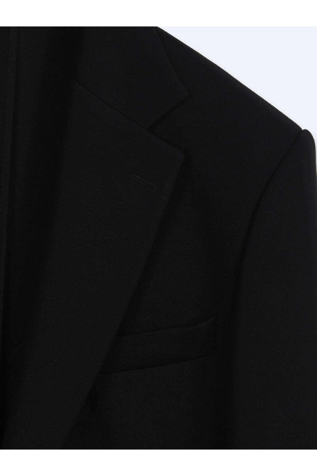 Kip Siyah Çizgili Modern Fit Örme Takım Elbise görsel 8