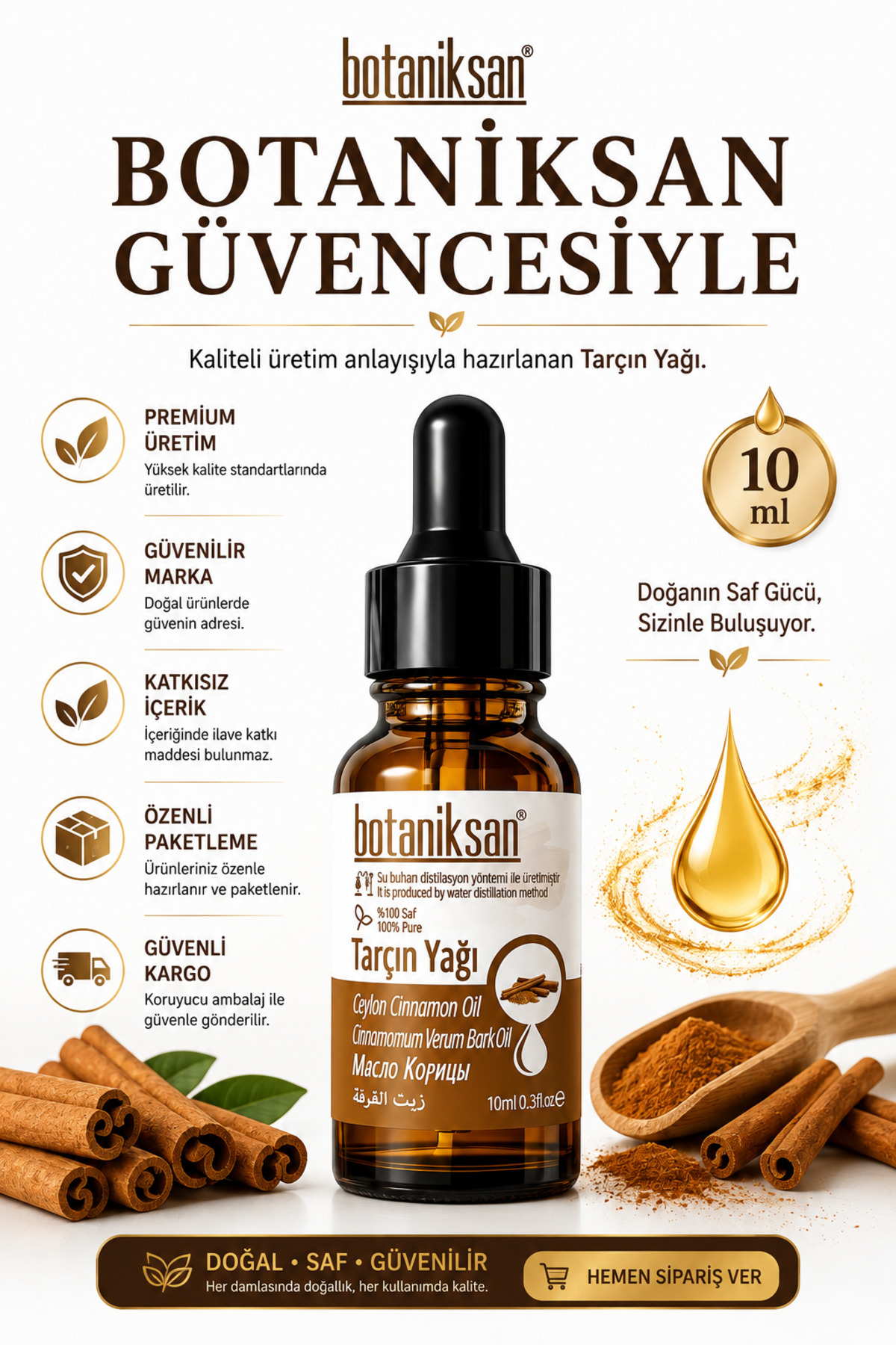 Tarçın Yağı 10ml Soğuk Sıkım Saf Doğal Katkısız — TARÇIN YAĞI 10ML — تصویر 8 از 8