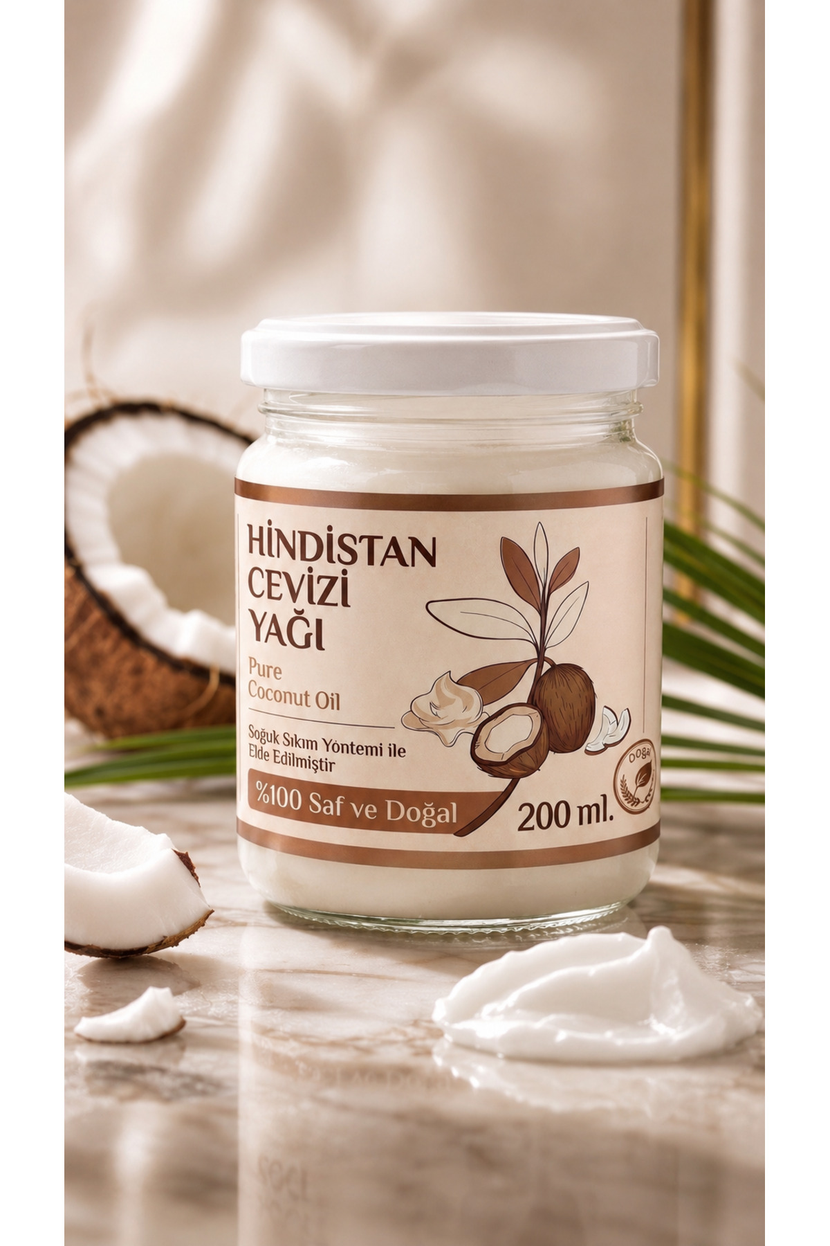 200 ml Saf Hindistan Cevizi Yağı / Soğuk Sıkım / %100 Saf Ve Doğal / Coconut Oil — 250-ml-hindistan-cv-yag — تصویر 5 از 8