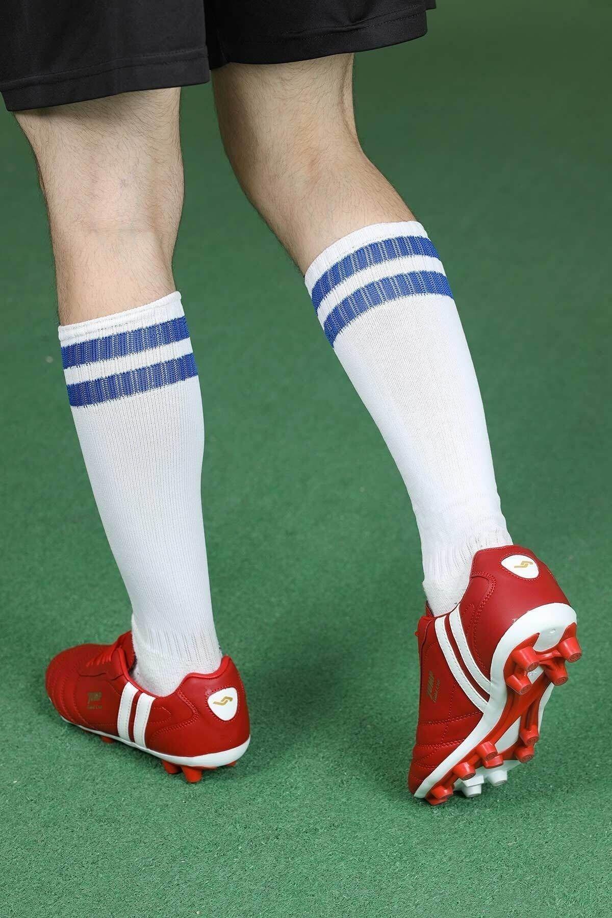 Jump 13256 Çocuk ve Yetişkin Çim Halı Saha Retro Krampon Futbol Ayakkabısı Kırmızı Beyaz görsel 4