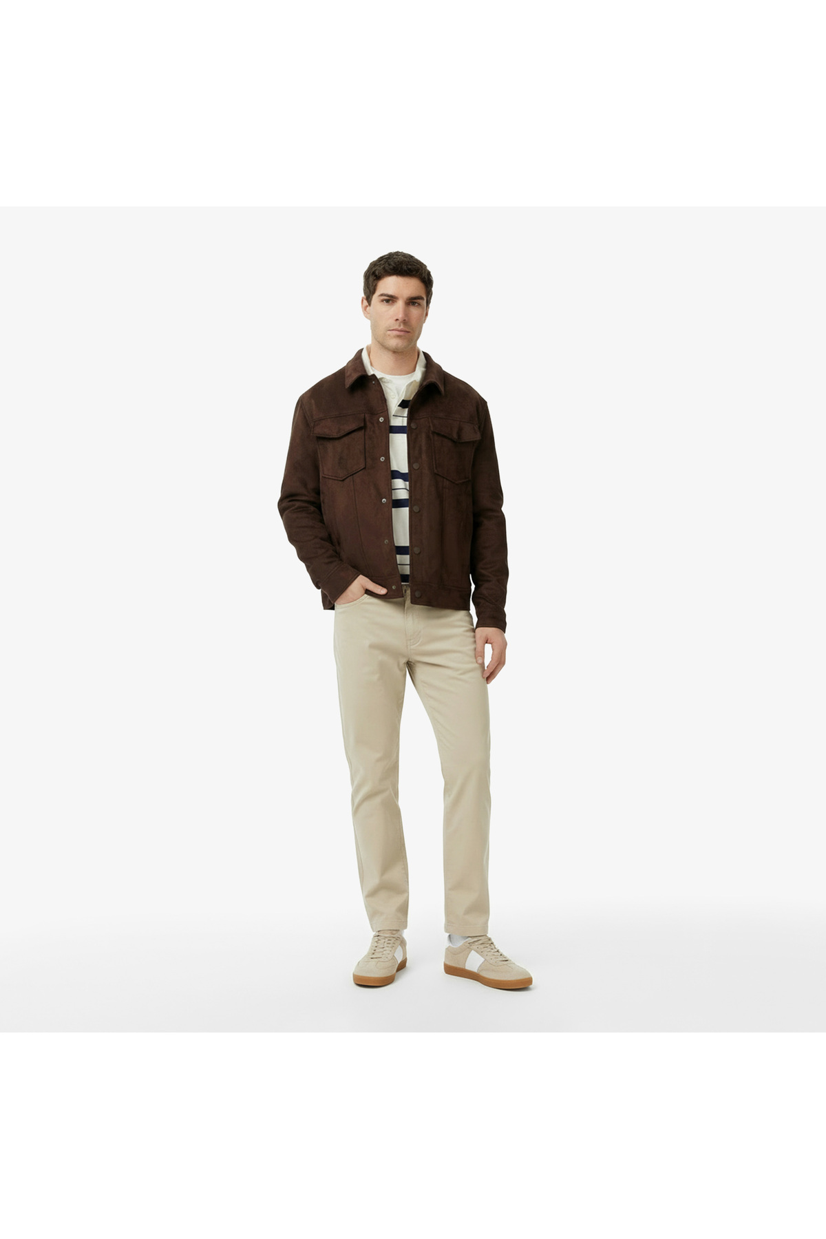 Nautica Erkek Kahverengi Regular Fit Süet Ceket görsel 3