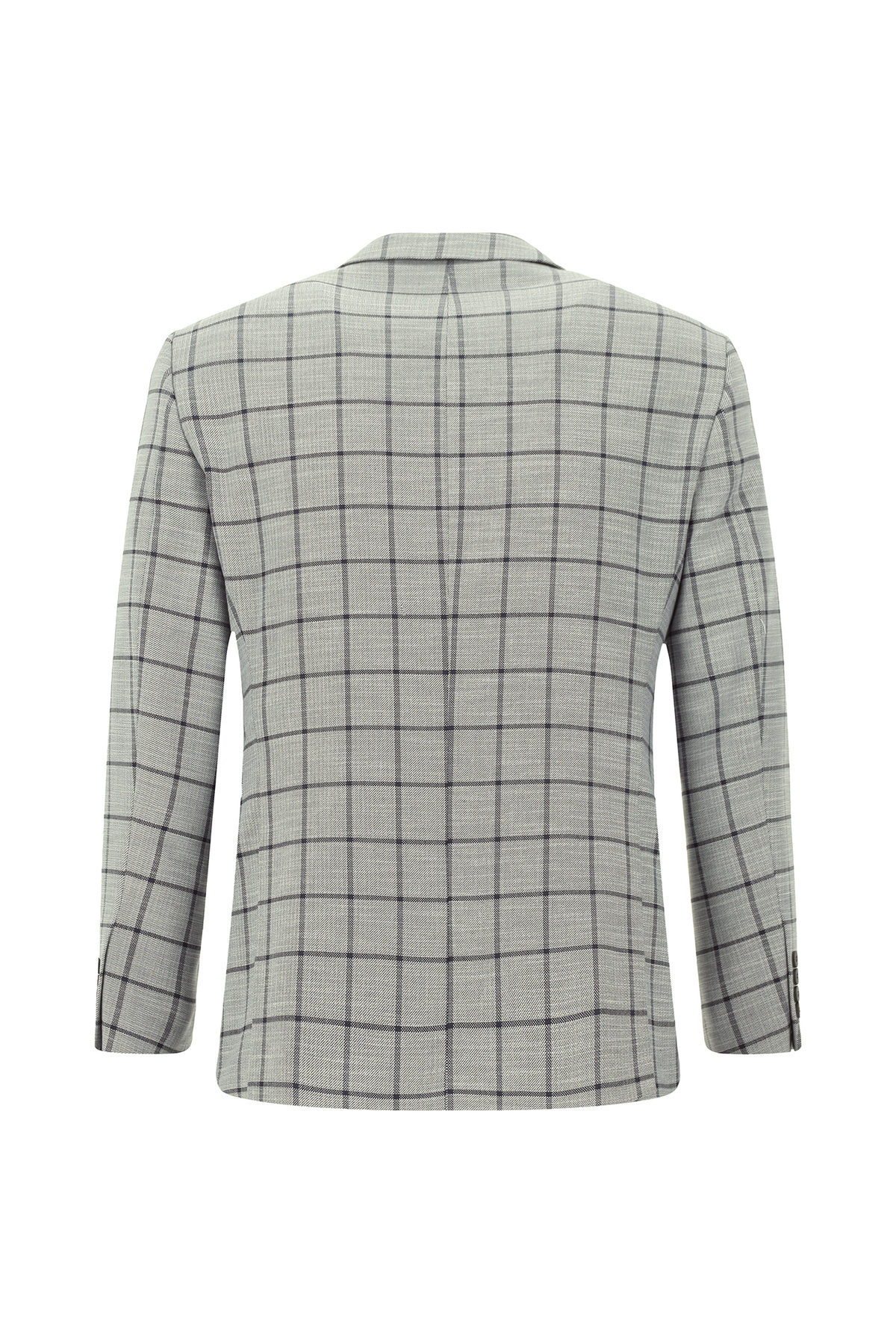 7 Drop Slim Fit Dar Kesim Kareli Kombinli Takım Elbise — خاکستری KSSZ1X76KM002 — تصویر 3 از 5