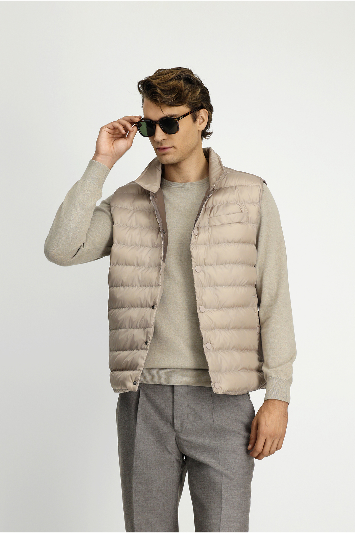 Kiğılı Regular Fit Düz Bonded Yelek görsel 6