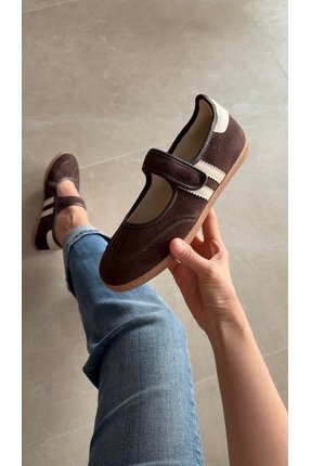 selin shoes Roven Cırt Cırtlı Kadın Spor Ayakkabı- KAHVERENGİ