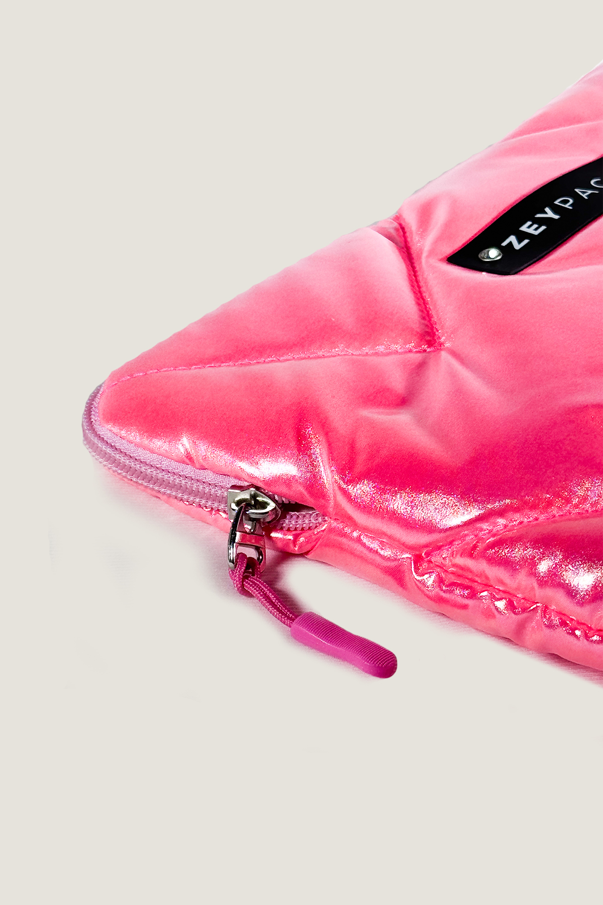 zeypack Simli Neon Pembe Çanta- Clutch, El Çantası, Makyaj Çantası 28x18cm görsel 3