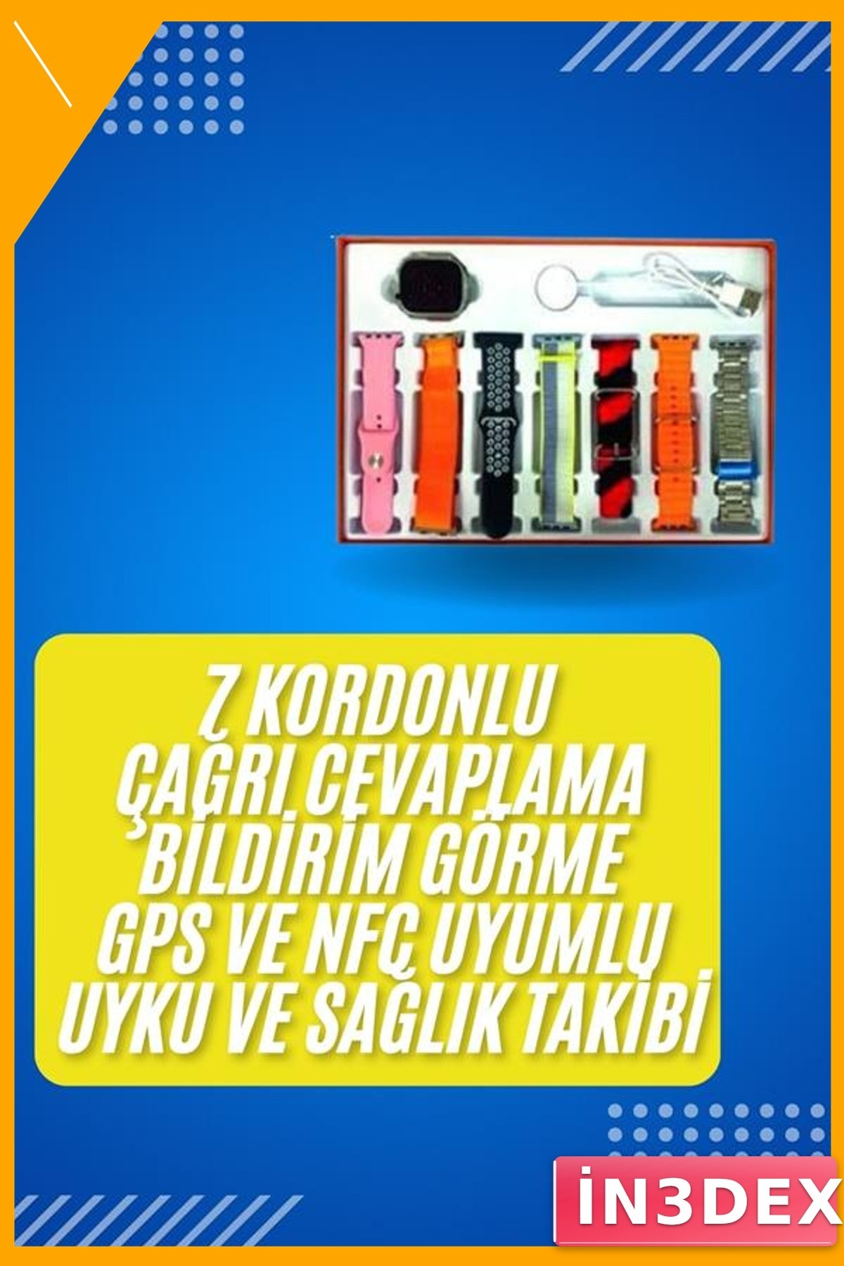 Çağrı Cevaplama Özellikli Akıllı Saat 7 Kordonlu Müzik Dinleme