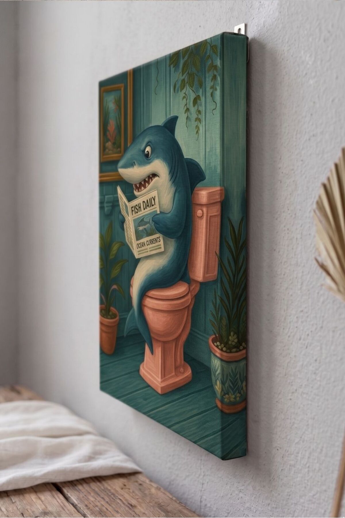 MODERN DESIGN WITH CANVAS TABLE ANIMAL DESIGN FOR BATHROOM AND KITCHEN (KÖPEKBALIK)|TKDKKNVSTB