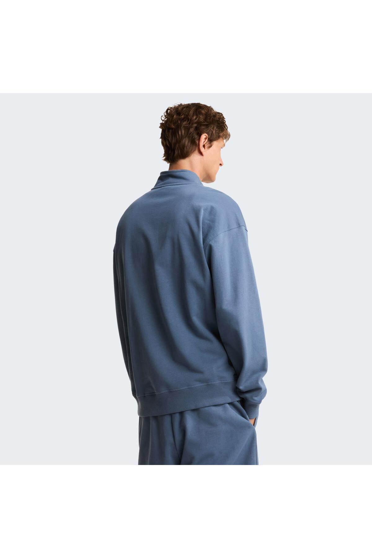 THE NORTH FACE U ESSENTIAL LIGHT RELAXED 1/4 ZIP CREW Unisex Sweatshirt NF0A8GQF0U31 Gri-M görsel 3
