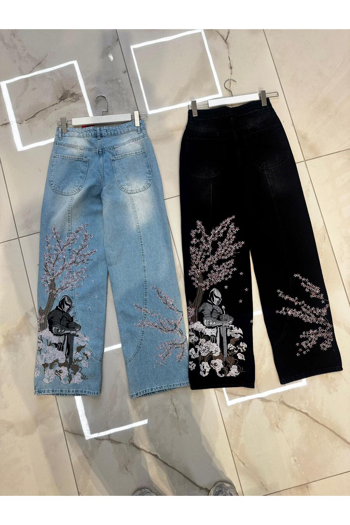 Karakedi Harajuku Samurai Sakura Flower Embroidered Y2K Unisex