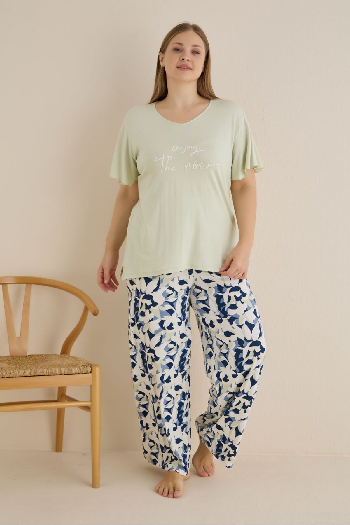 SEAMLIFE HOMEWEAR Battal Palazzo Takım