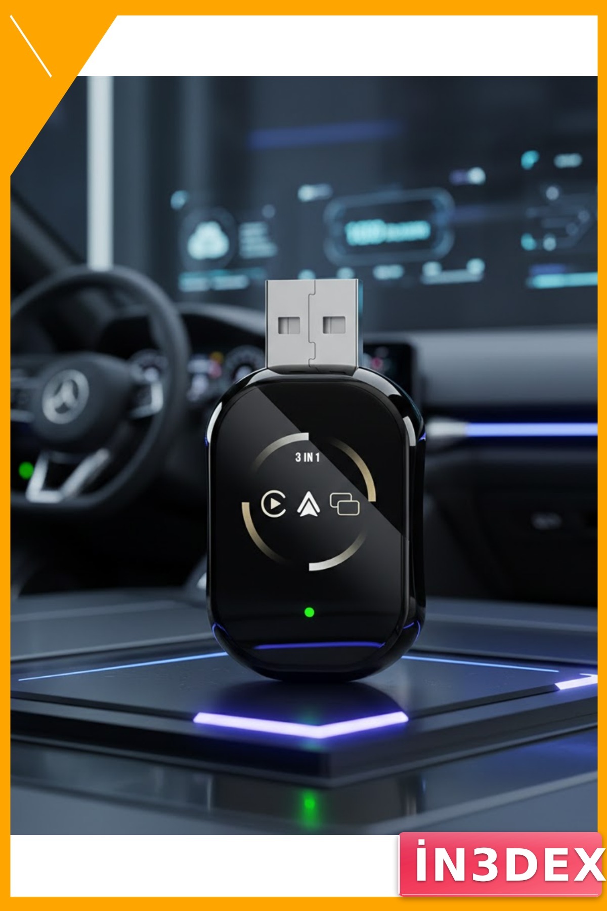 Kablosuz CarPlay Android Auto Adaptörü Tak Çalıştır Oto Multimedya