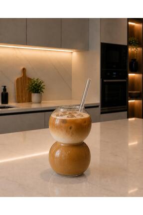 LEYA HOME Bombeli Isıya Dayanıklı Borosilikat Latte Bardağı- Vazo / 1 Adet