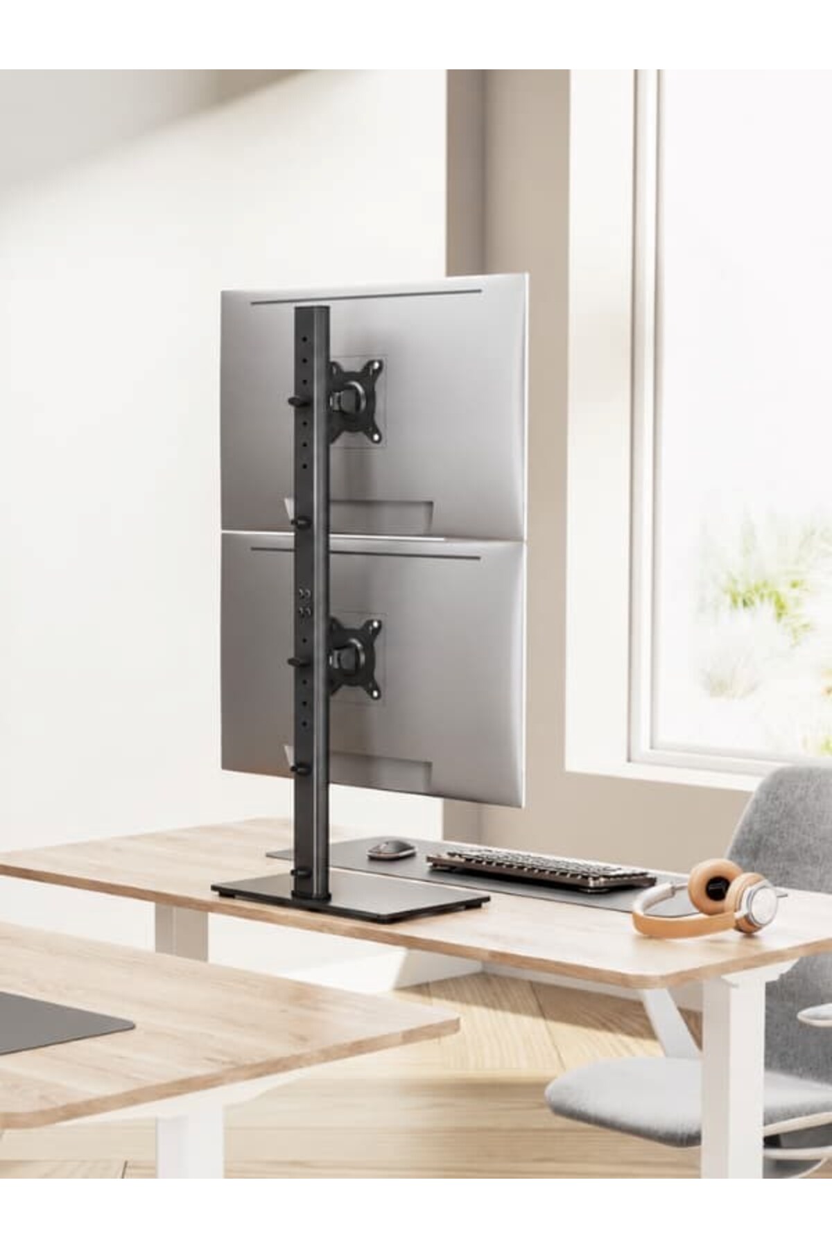 17 ”-34” Vertical Dual Monitor Stand | 12KG x 2 Carrying Capacity | VESA 75x75/100x100