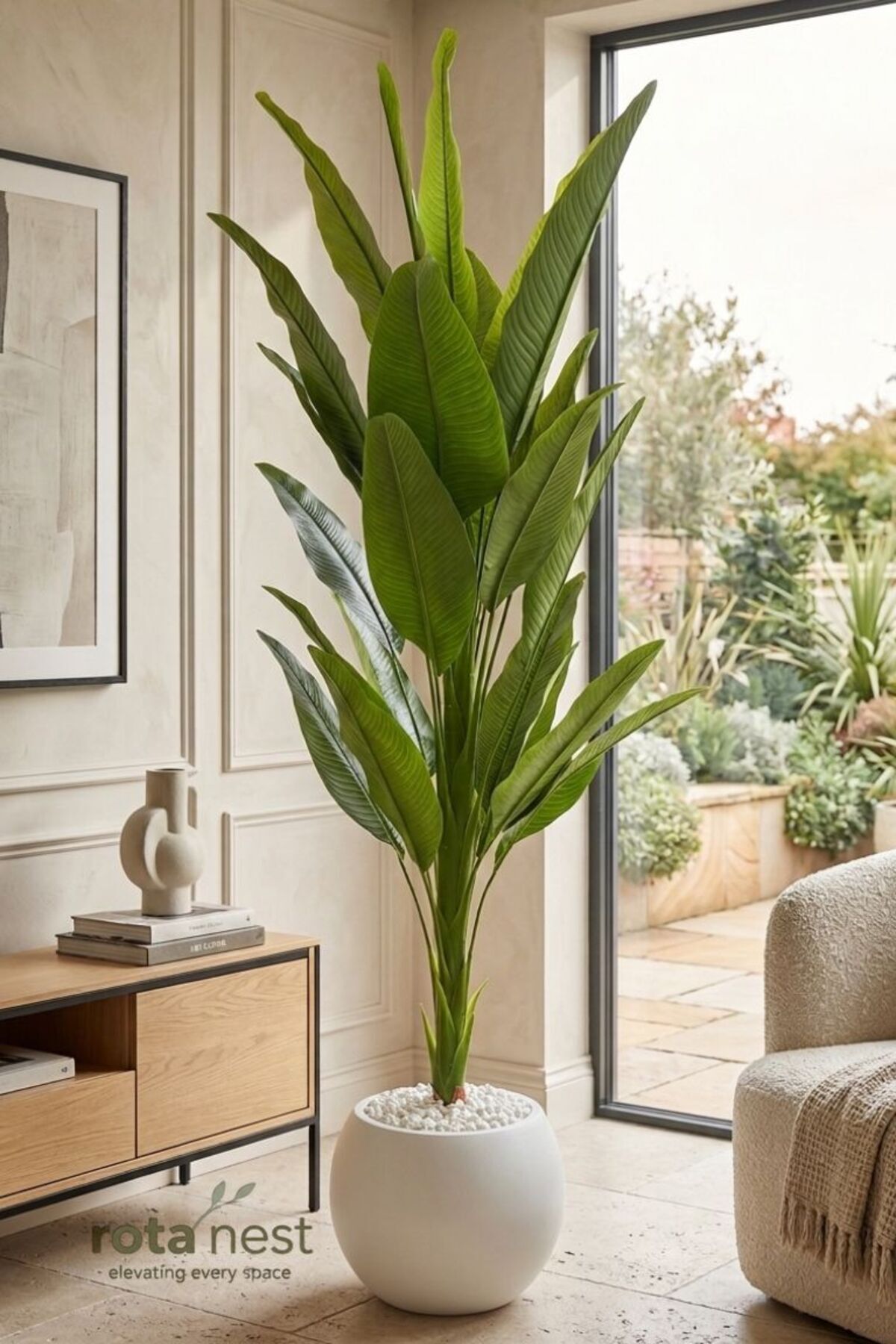 190cm 25 Leaf Single Trunk Artificial Tree Banana Tree Starly Tree - 30*40cm Sphere Potted