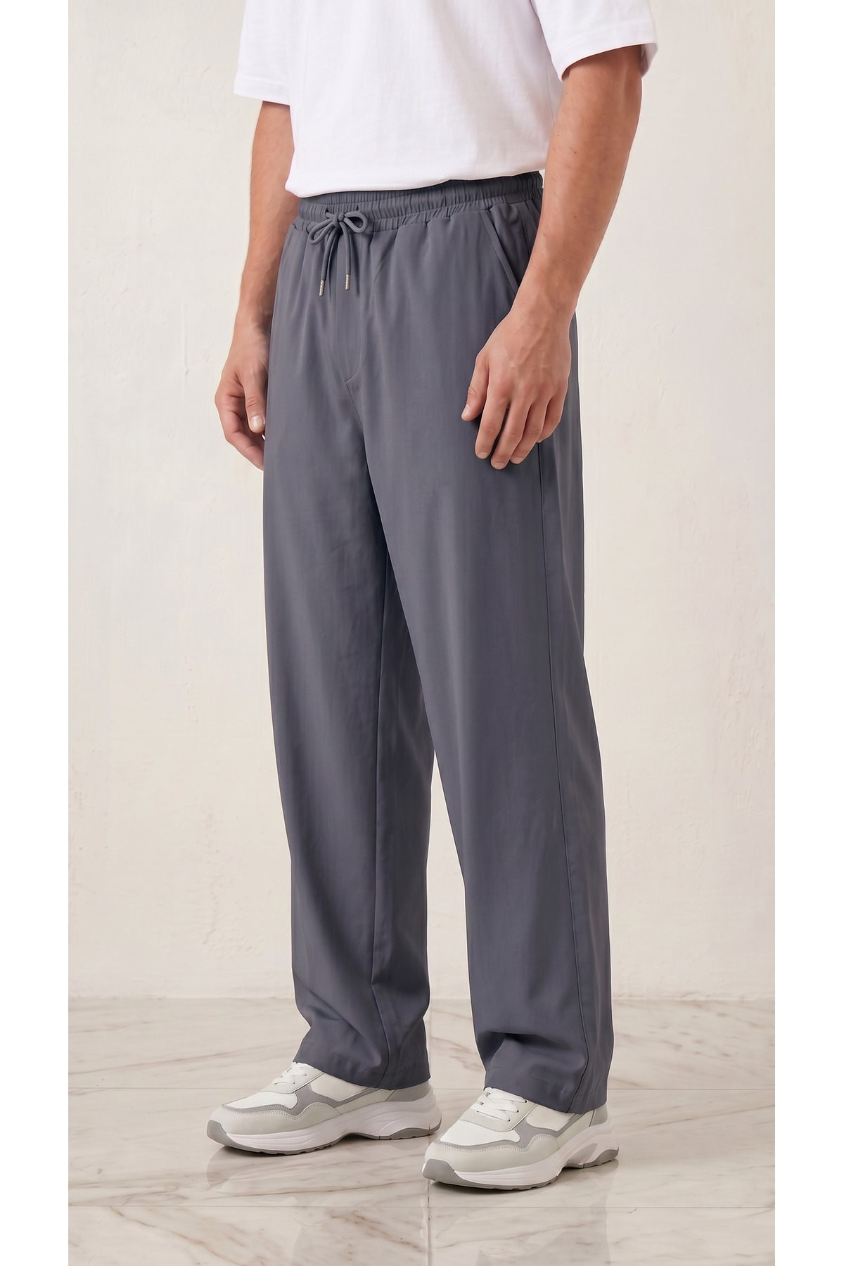 zazzia Erkek Füme Paraşüt Kumaş Baggy Oversize Bol Kesim Eşofman Altı görsel 8
