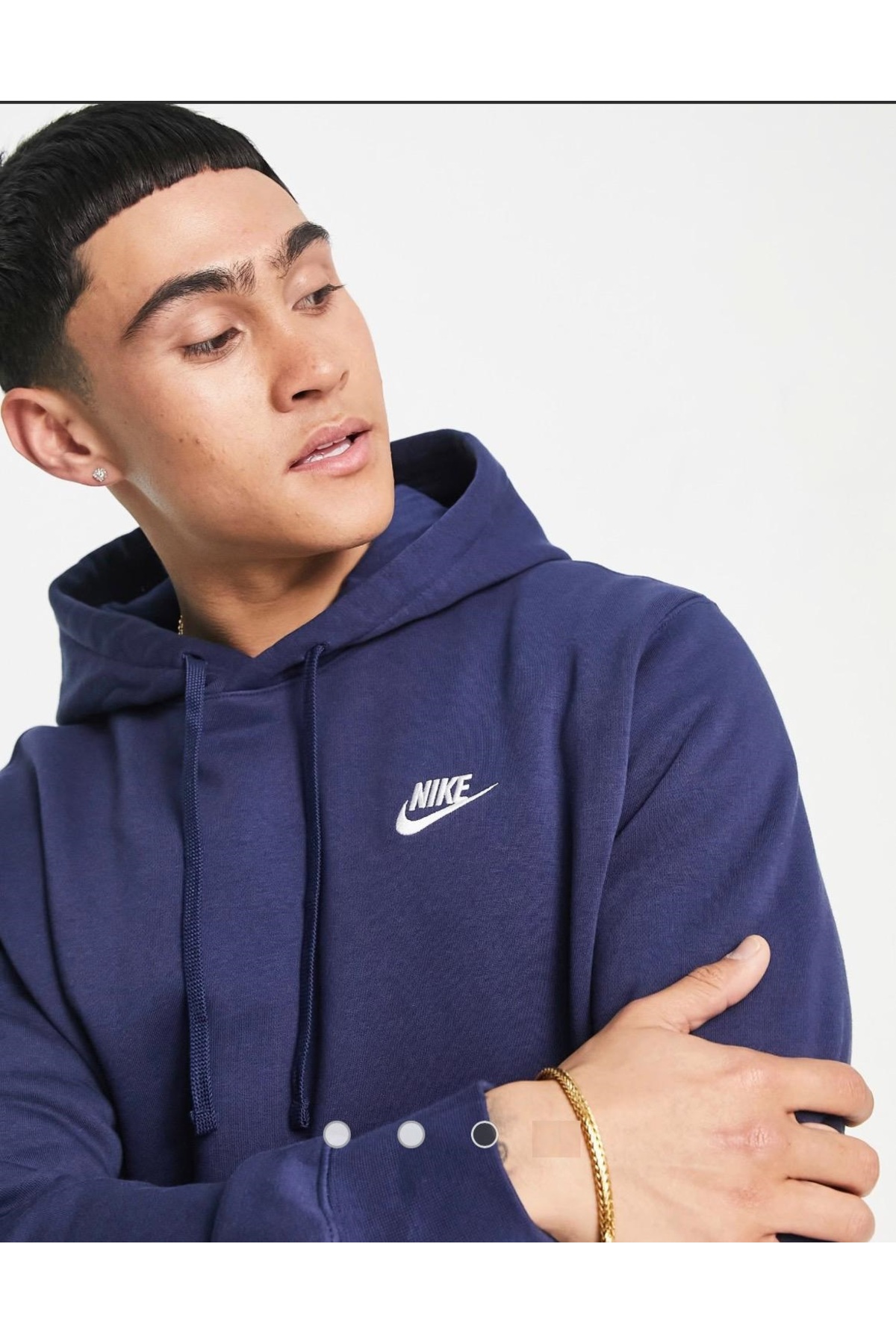 Nike Sportwear Club Şardonlu Kapüşonlu Günlük Stil Lacivert Sweatshirt görsel 2