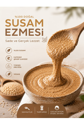 Güçlü Baharat KATKISIZ, ŞEKERSİZ %100 SUSAM EZMESİ NET:468 GR
