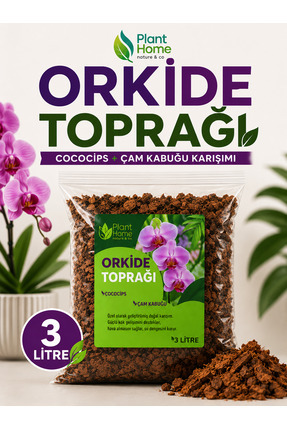 Plant Home Power Mix Plant Home Orkide Toprağı 3 Litre – Cococips ve Çam Kabu...