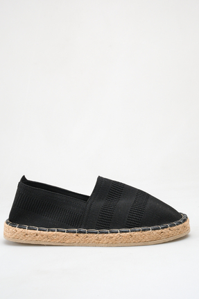 Ayakkabı Delisiyim Unisex Kadın Erkek Siyah Espadril Esnek Triko Nefes Alan T...