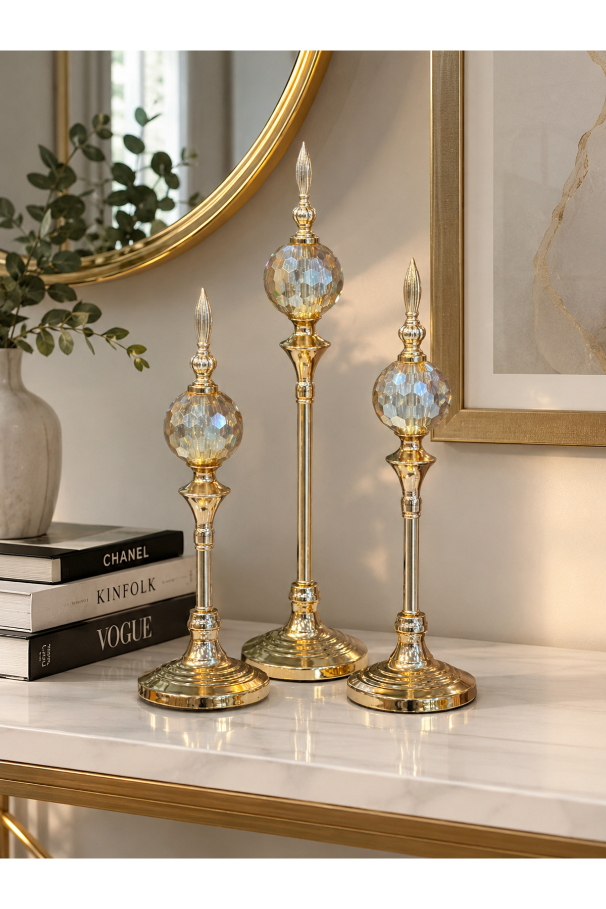3-Piece Decorative Orgy Decorated Crystal Sphere Accessory Object