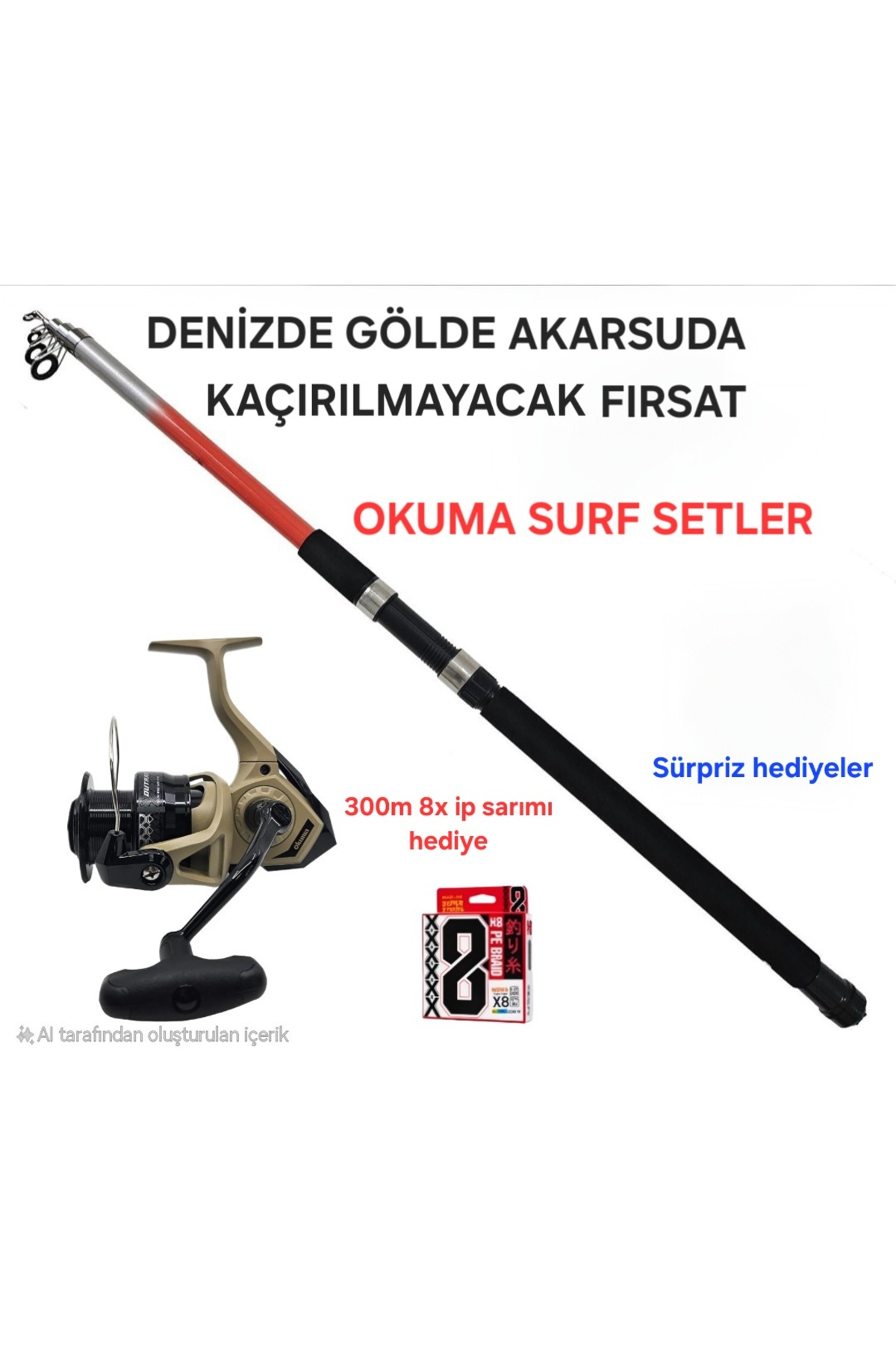 Okuma Outrax OR-6000SGA 1+1BB Olta Makinesi+Kendo Elbe 3.50m 70
