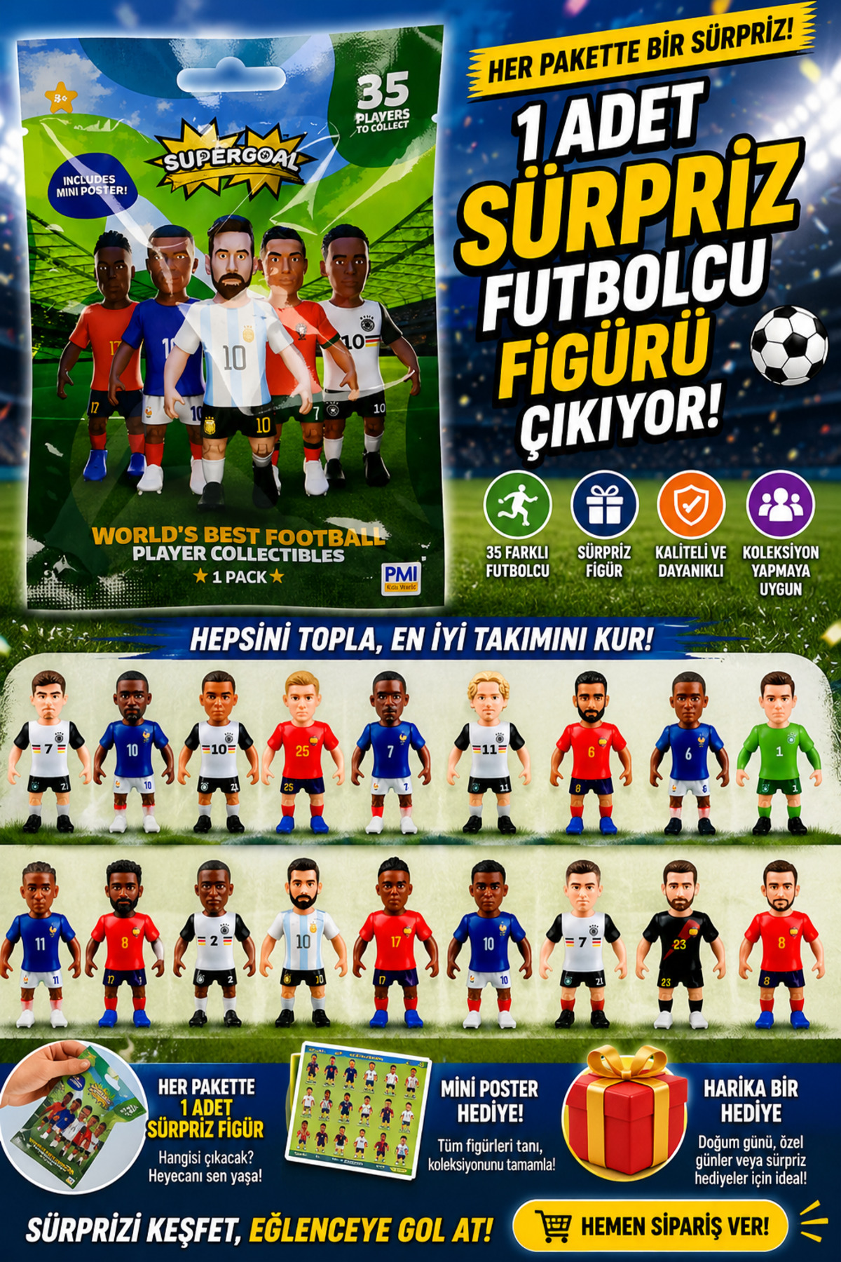 Muhcu Home ⚽ Her Pakette 1 Adet Sürpriz Futbolcu Figürü! - Fiyatı