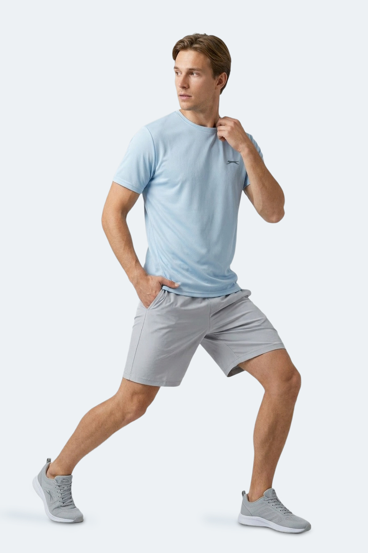 Slazenger HAUNTED I Erkek Turkuaz Tişört görsel 8