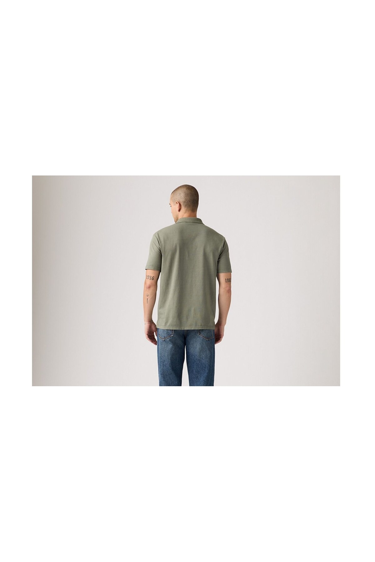 تی شرت خاکی یقه چوگان مردانه Levis اورجینال Polo Omphalodes - 005FM-0005 لیوایز پولوشرت Levi's