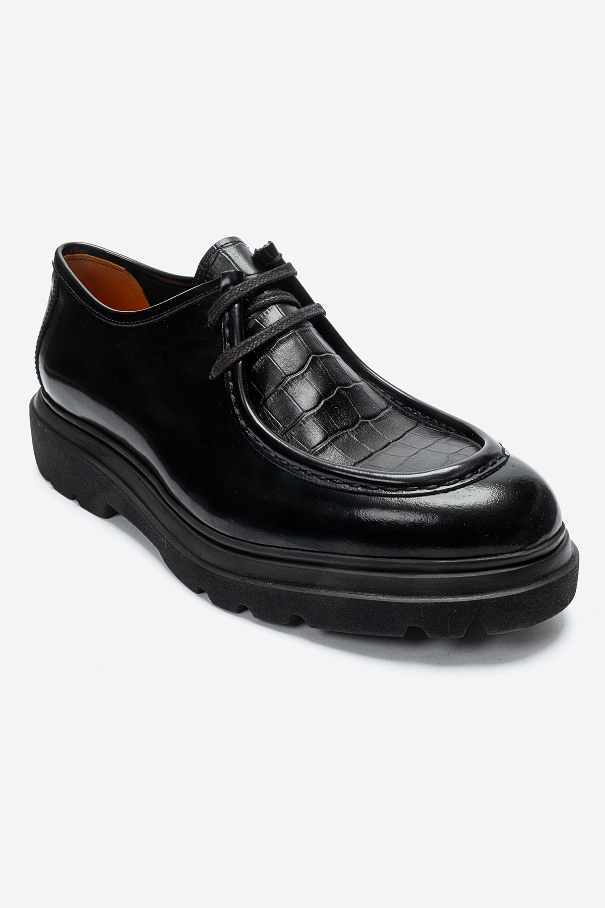 Dericlub Erkek Kalın Taban Klasik Loafer Gerçek Deri FR 54081 SİYAH AÇMA görsel 3