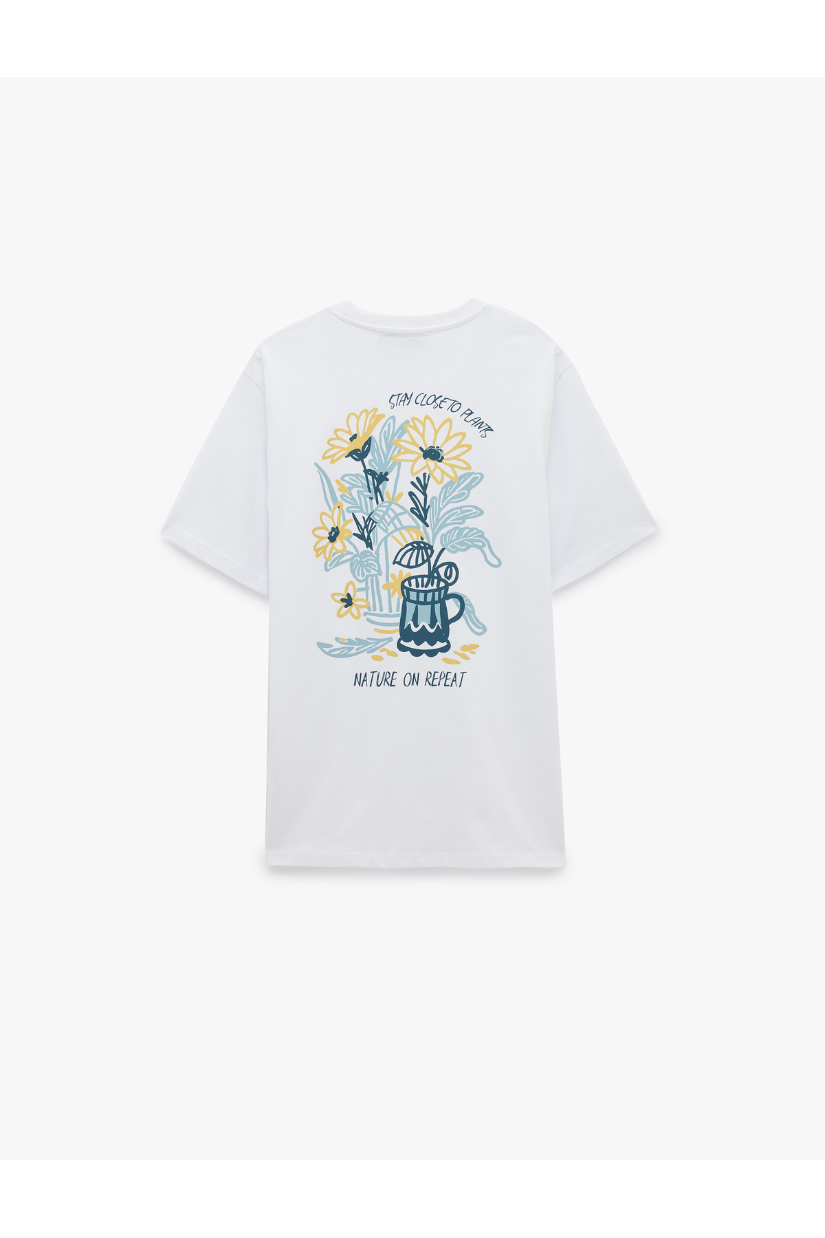Koton Cotton Regular Fit Short Sleeve Crew Neck T-Shirt with Back Print