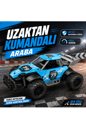 dude Metal Kasa 1:22 Ölçek Uzaktan Kumandalı Yarış Arabası – 2.4 GHz Uzun Men...