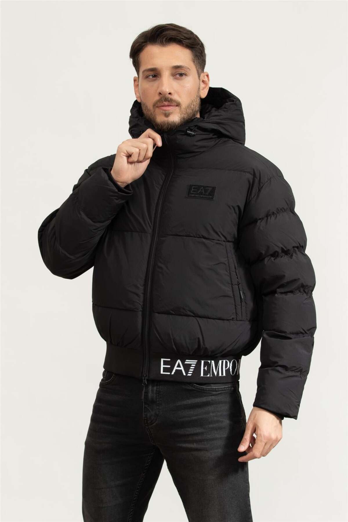 EA7 Erkek Bomber Mont Siyah görsel 2