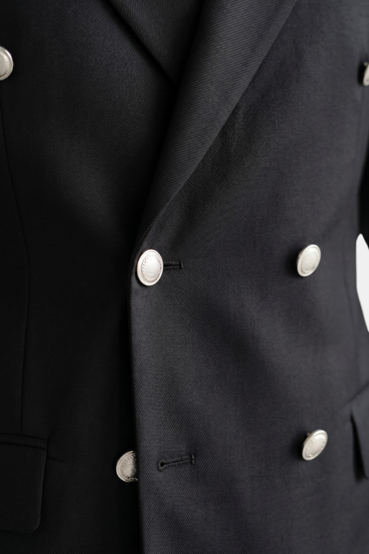 Erkek Siyah Slim Fit Kruvaze Takım Elbise Likralı Çizgili Dokulu Metal Düğmeli 2600820 — مشکی OWEEY2600820 — تصویر 7 از 8