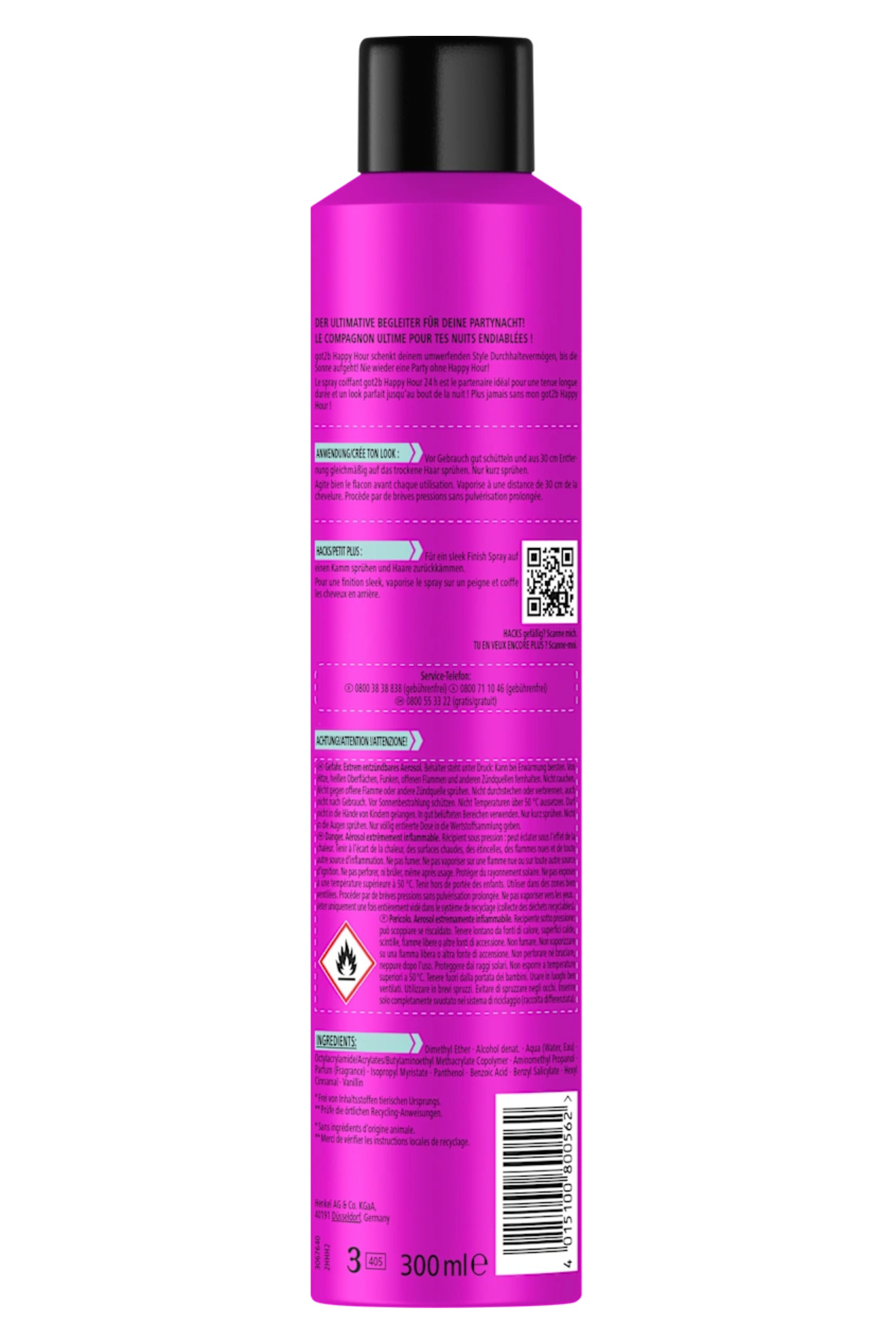 اسپری حجم دهنده مو با ماندگاری 24 ساعته هپی آور، 300 میلی لیتر — 4015100800562 — تصویر 3 از 8