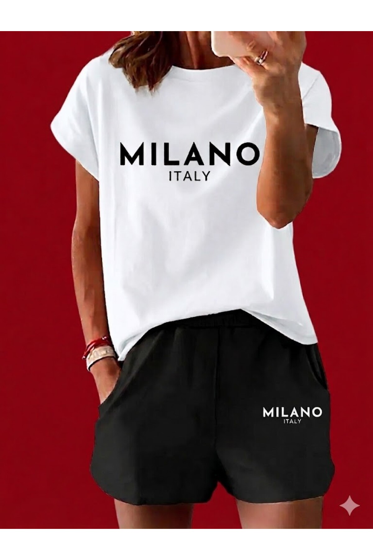 SILATU MILANO SET KRATKIH HLAČA I MAJICE SA ŠTAMPOM