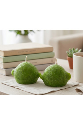 Noure Candle Studio Lime Şeklinde Limon Kokulu Dekoratif Mum