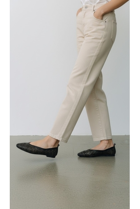 PİERRO SHOES Hakiki Deri Bella Lazer Kesim Günlük Kadın Babet