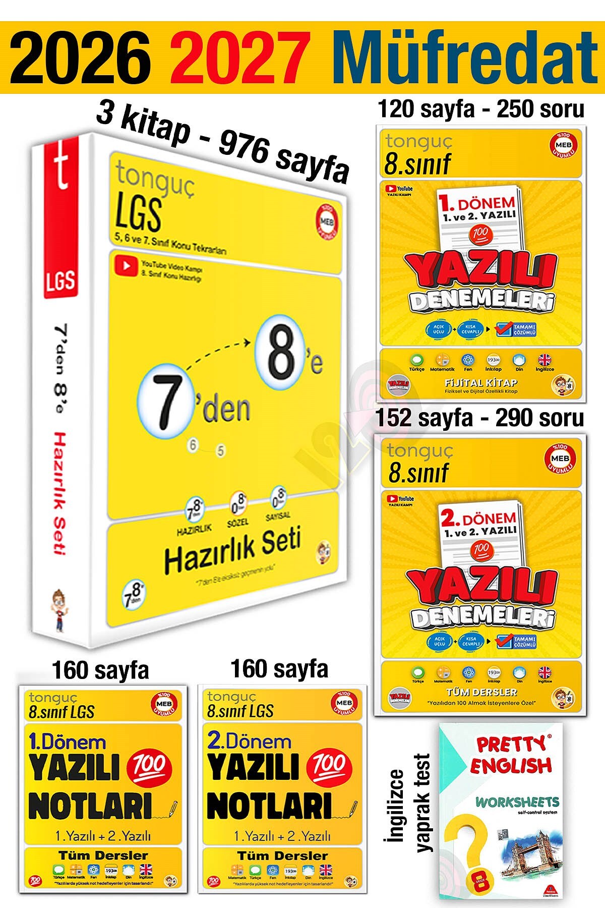 Tonguç Yayınları 7'den 8'e Hazırlık Seti 2026 Yaz Tatili 2027 8