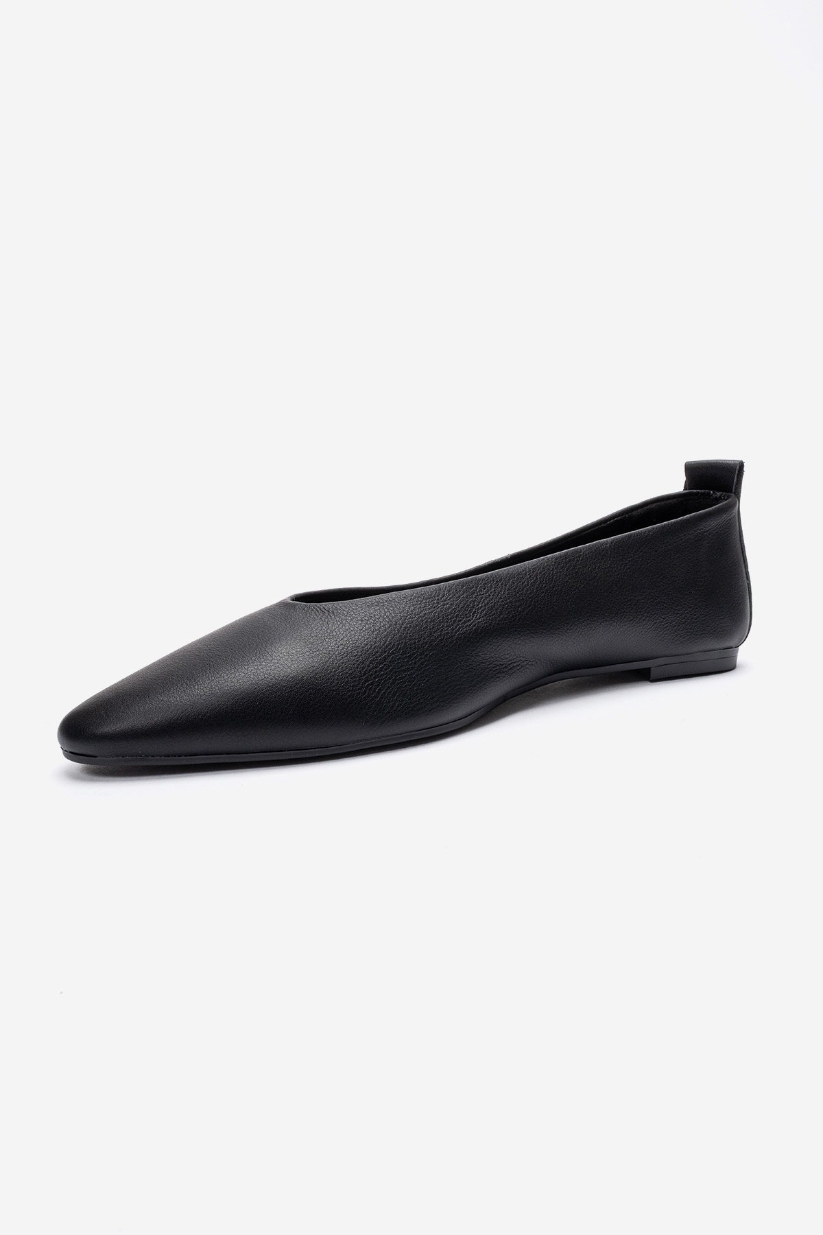 LuviShoes JENAS Siyah Cilt Hakiki Deri Kadın Babet Ayakkabı görsel 6
