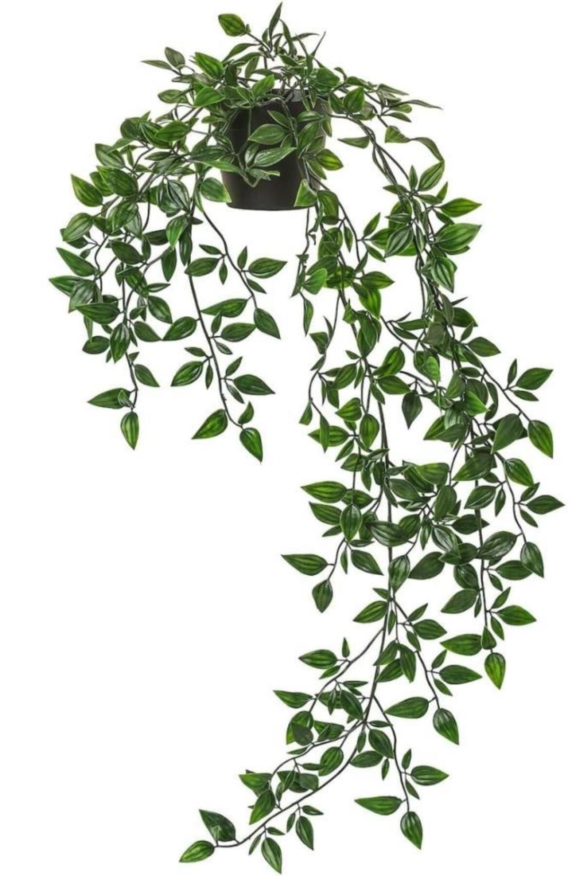 Hanging Head in Artificial Flower Pot Green Artificial Ivy 65cm