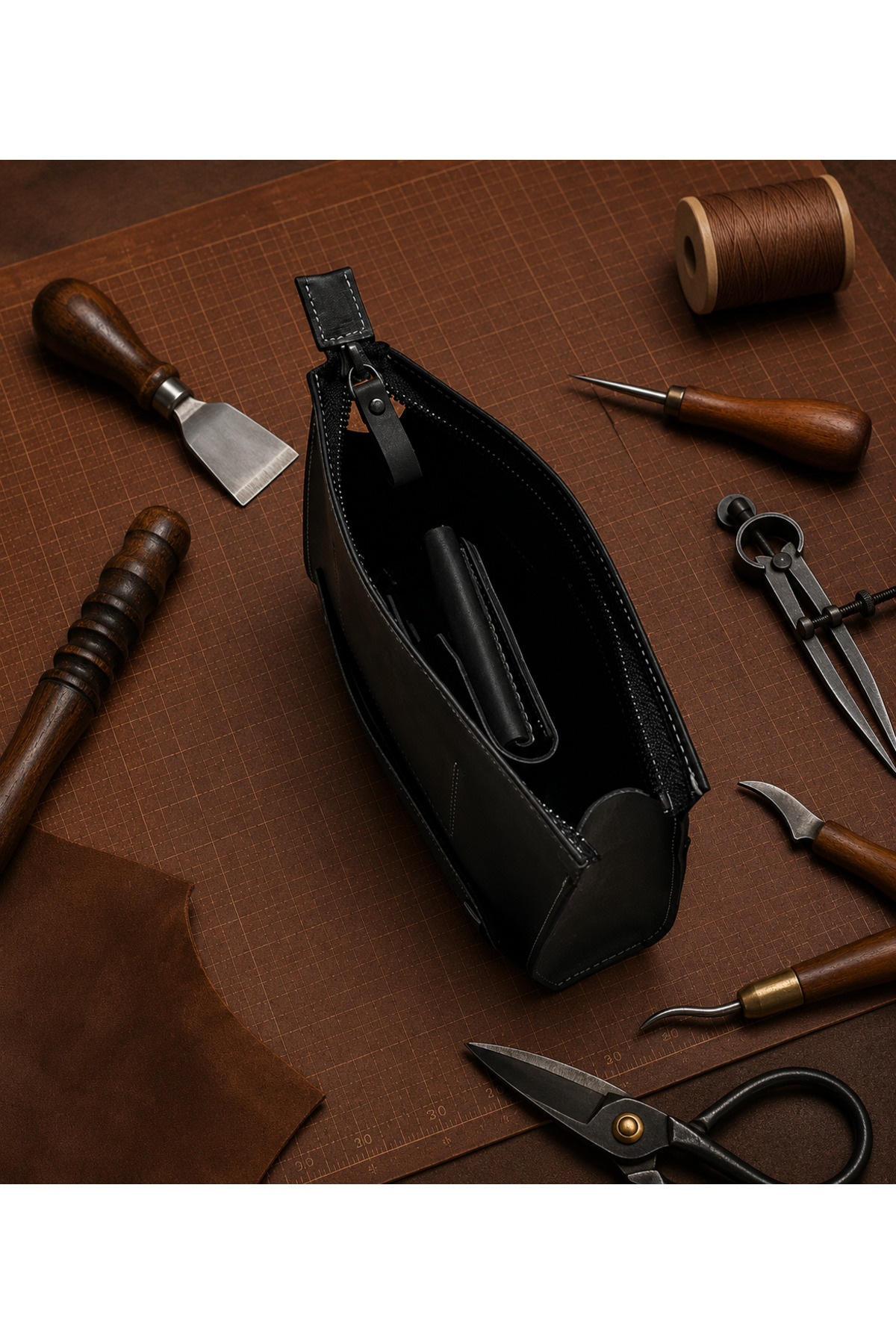 Vintage Leather Hakiki Deri Erkek El Çantası görsel 4