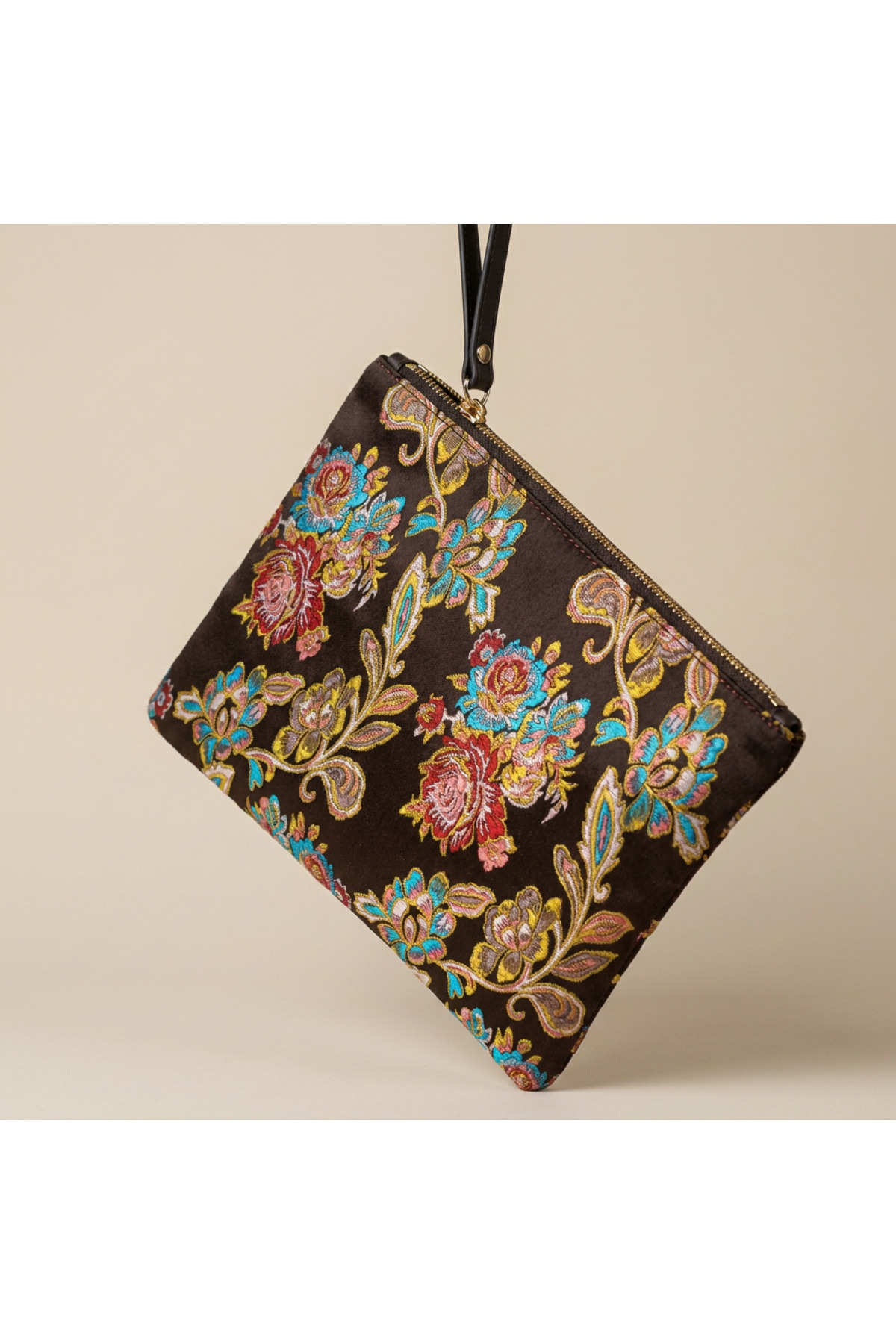 Letafia Valley Etnik Desen Saplı Clutch Çanta Siyah görsel 3