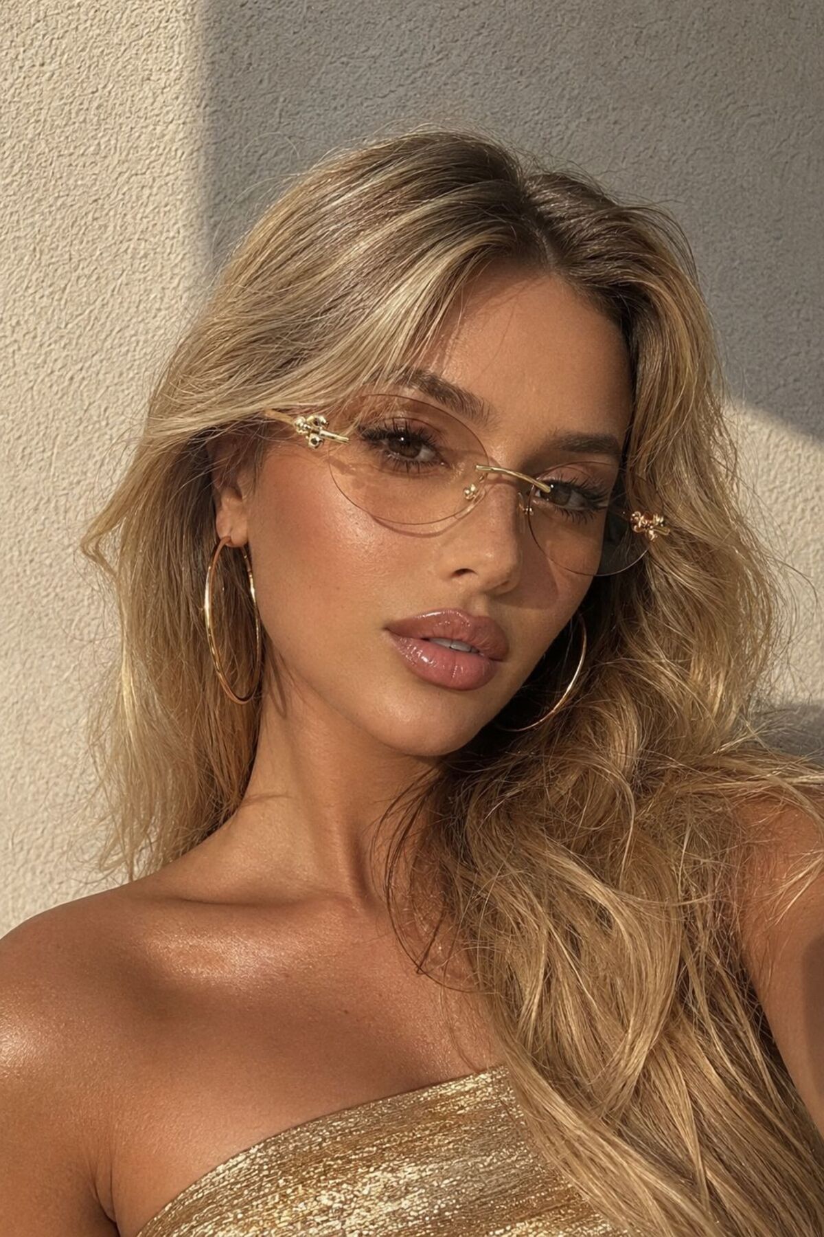 Goldmine Unisex Premium Toffy Güneş Gözlüğü UV400 Nude görsel 2
