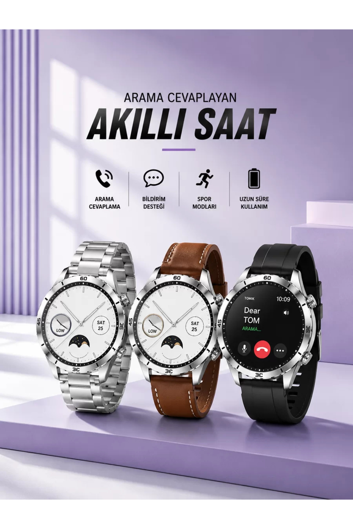 Akıllı Saat Bildirim Görme Sesli Görüşme Çoklu Kordon Gps Takibi