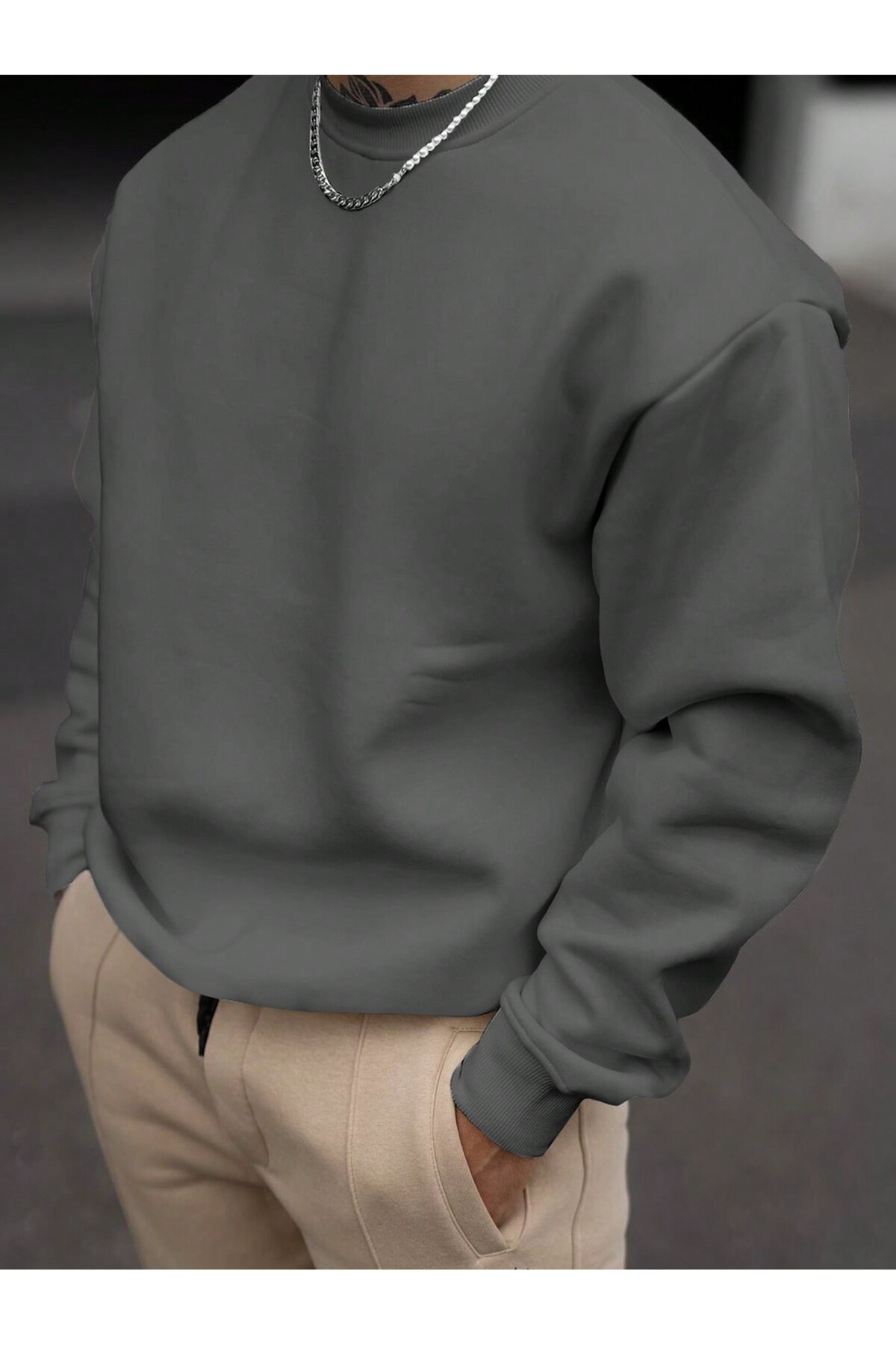 luci sports 3 Yarn Oversize Crewneck Sweatshirt