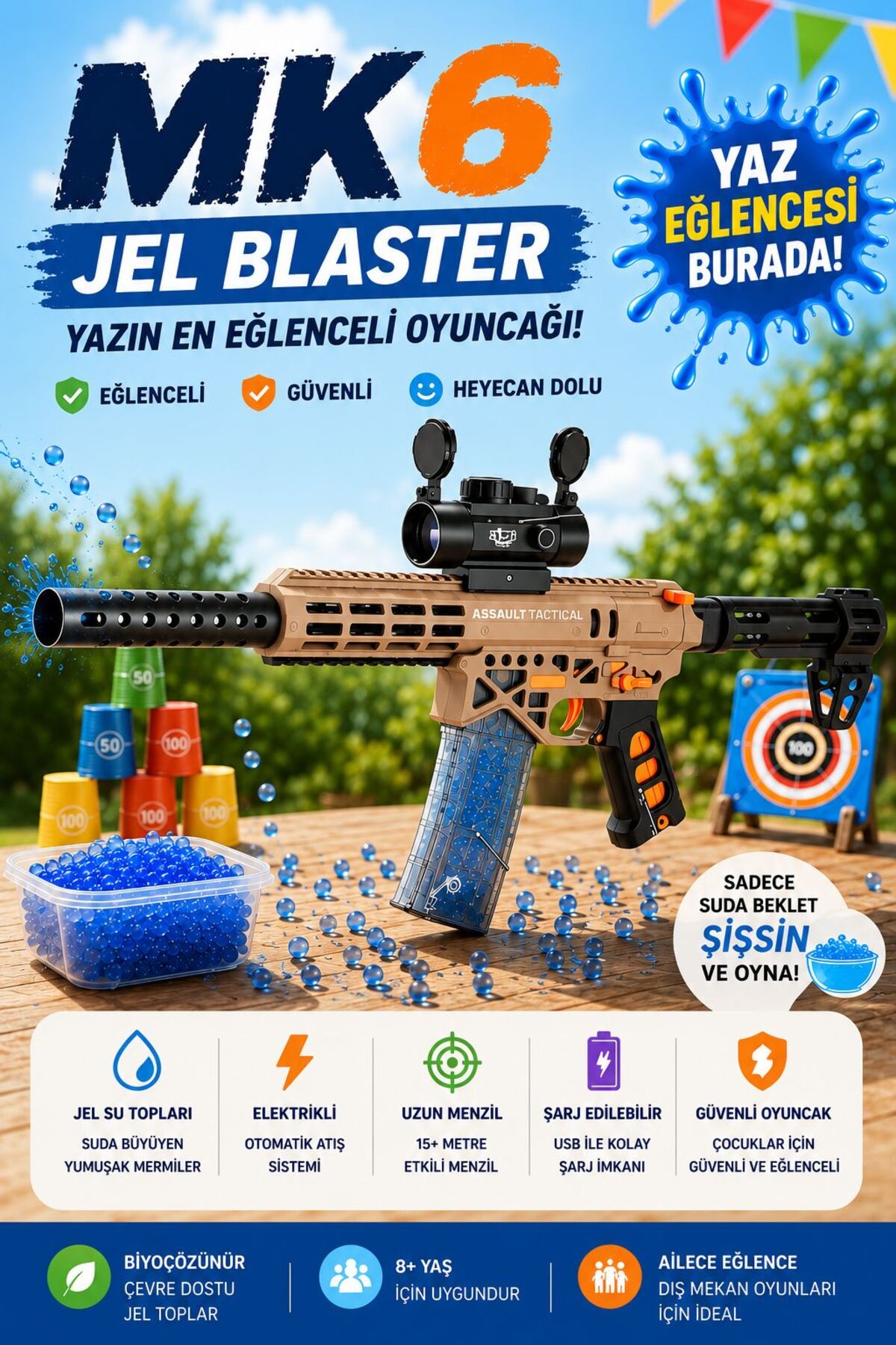 MK6 Gel Blaster Water Ball Throwing Toy Rechargeable