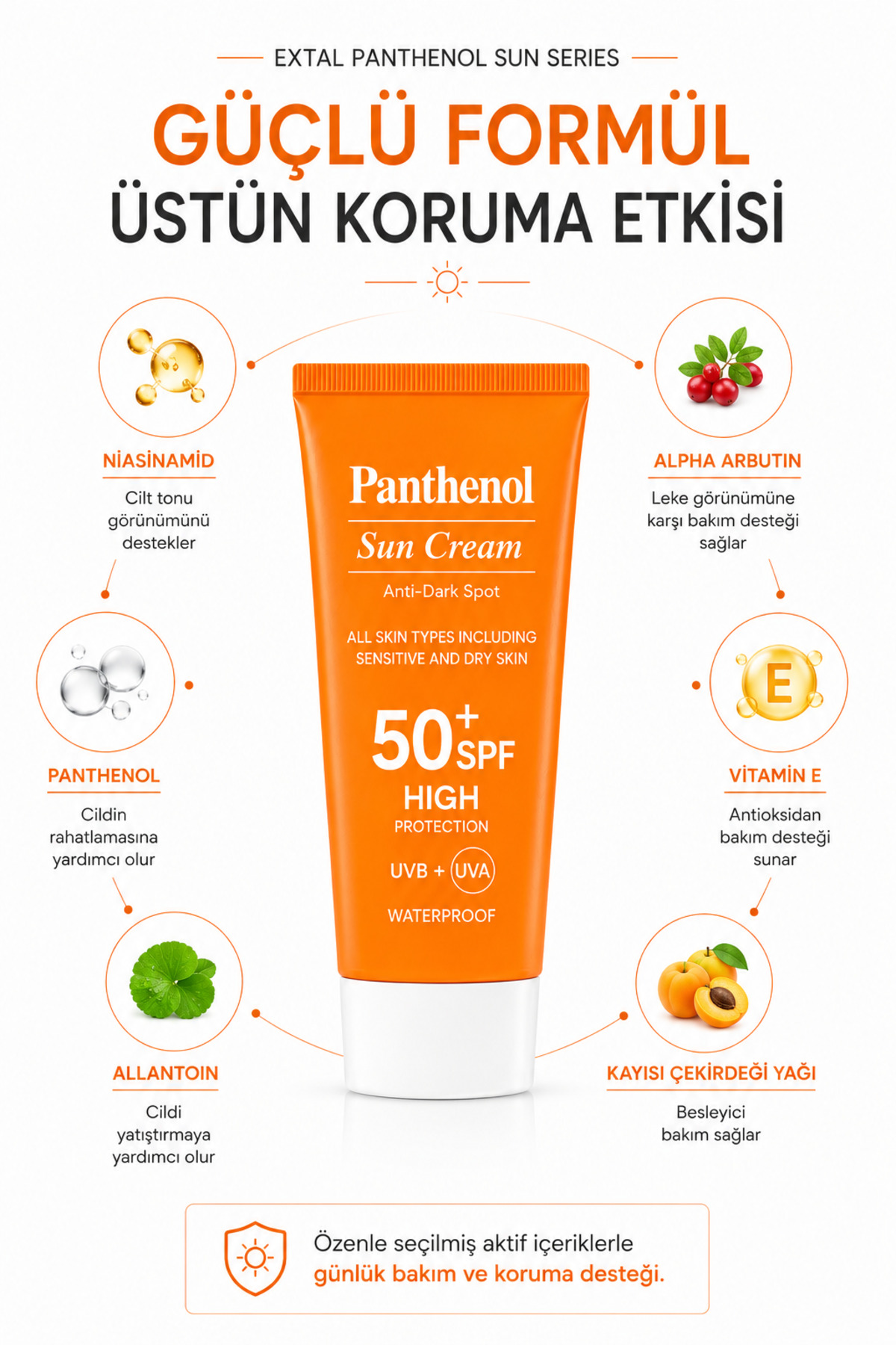 Panthenol Tüm Cilt Tipleri İçin Ultra Hafif Leke Karşıtı ve Ton Eşitleyici Renkli Yüksek Uv Korumalı Güneş Kremi Seti Spf50+ — PNTHLKTNEŞTLYCKRM50MLX2 — تصویر 4 از 6