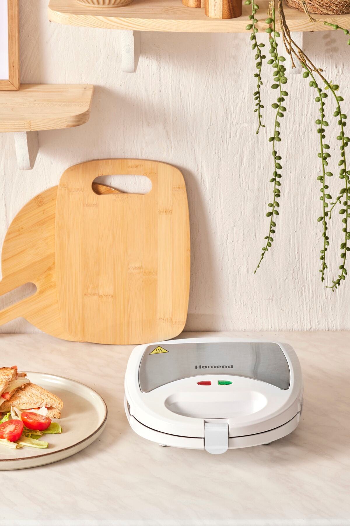 Empressco Portatif Beyaz Tost Makinesi, Çıkarılabilir Plakalar, Pratik ve Şık Tasarım