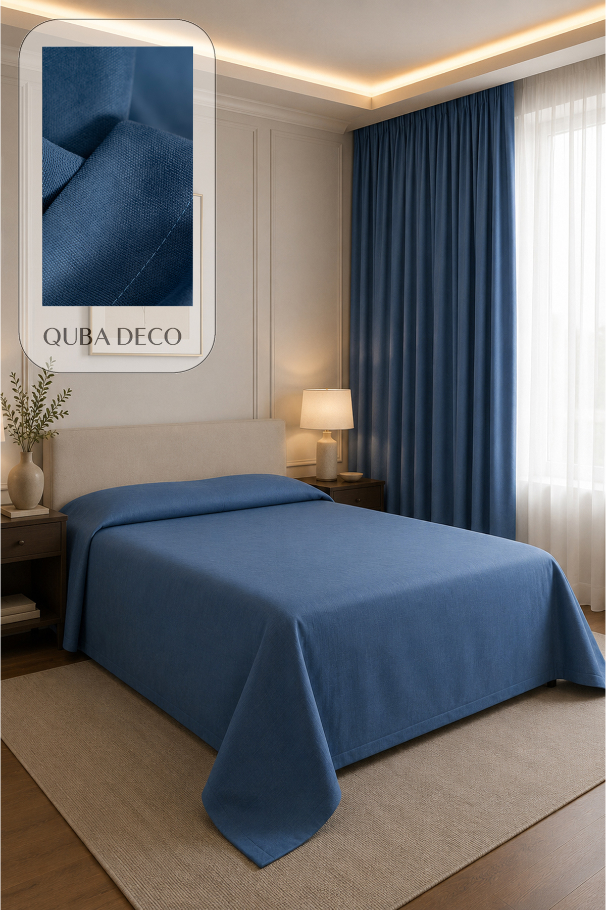 Velvet Textured Double Single Floor Island Bedspread Bedroom Nursery Guest Room